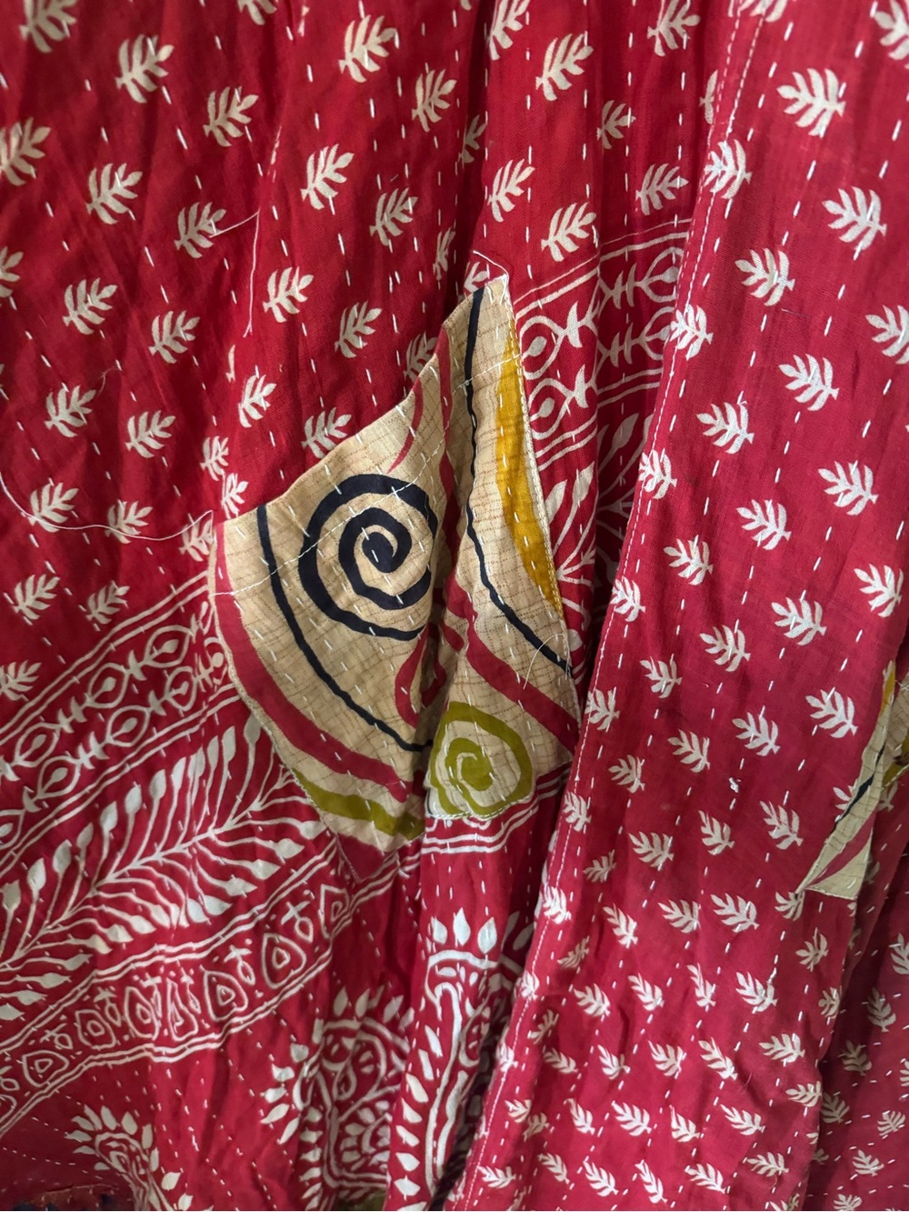 Kantha women's dress with pockets in both sides fits a size small to X-Large - Picture 5 of 9